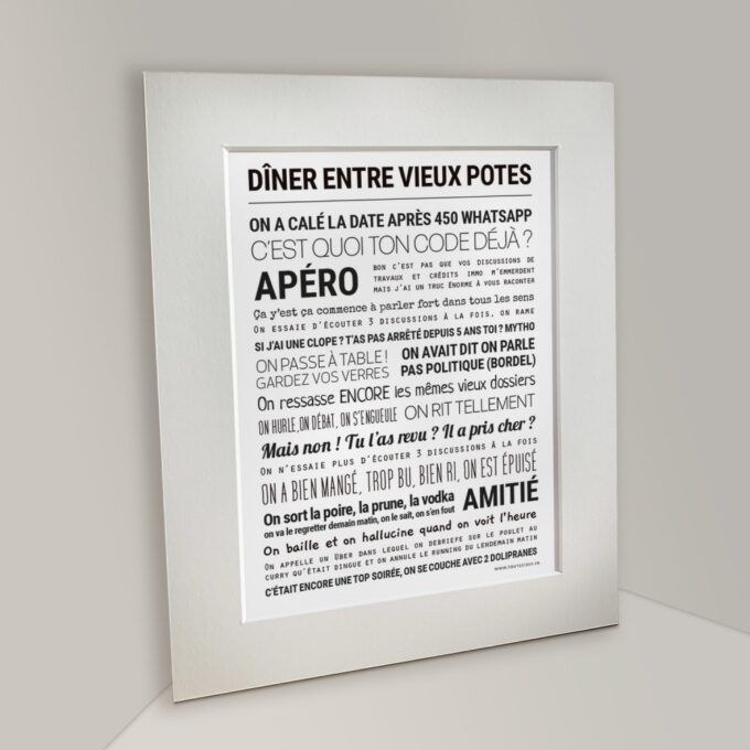 Affiche dîner entre vieux potes