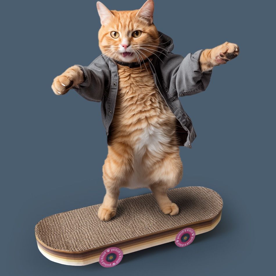 Grattoir skateboard pour chat – Image 4
