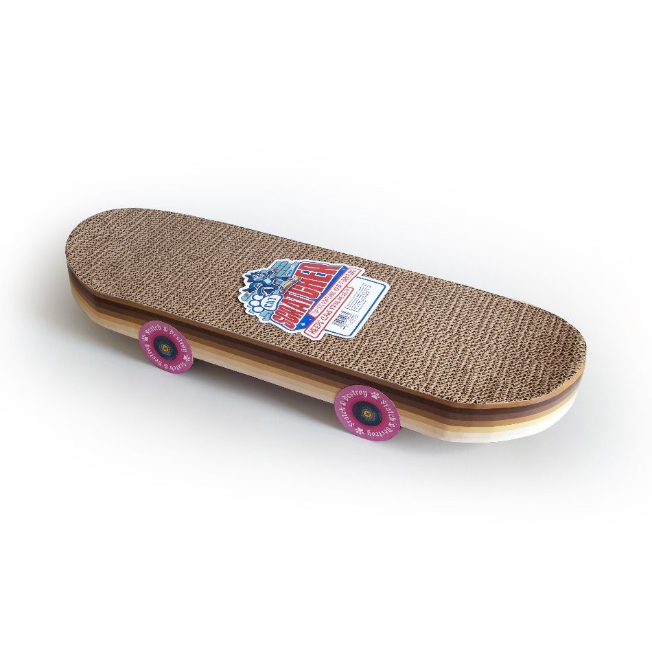 Grattoir skateboard pour chat