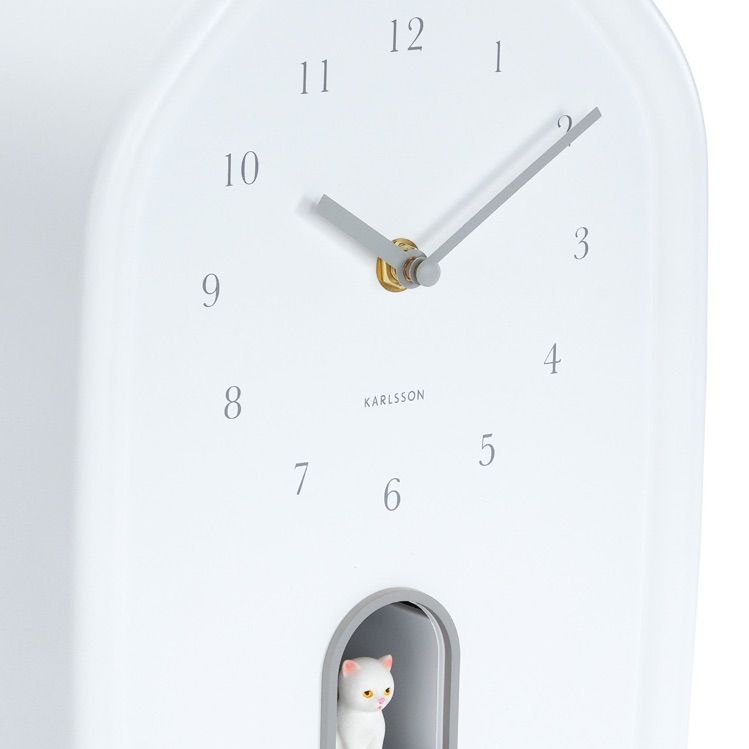 Horloge chat blanc – Image 3