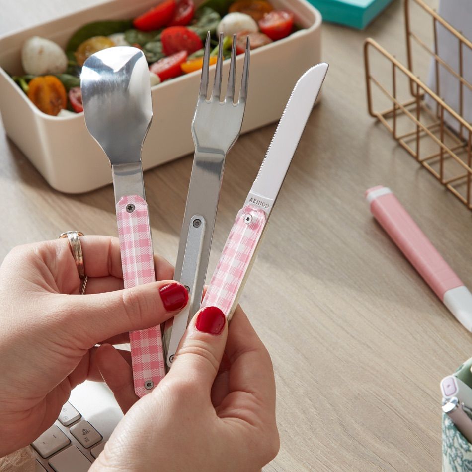 couvert droit vichy rose – Image 4