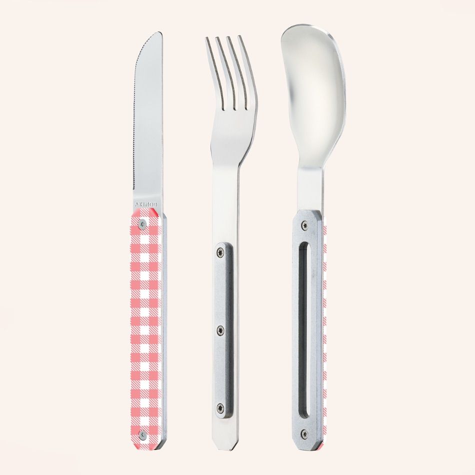 couvert droit vichy rose – Image 3