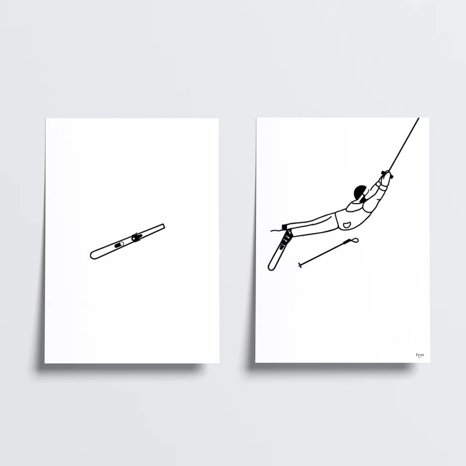 Affiche ski (duo de deux affiches)