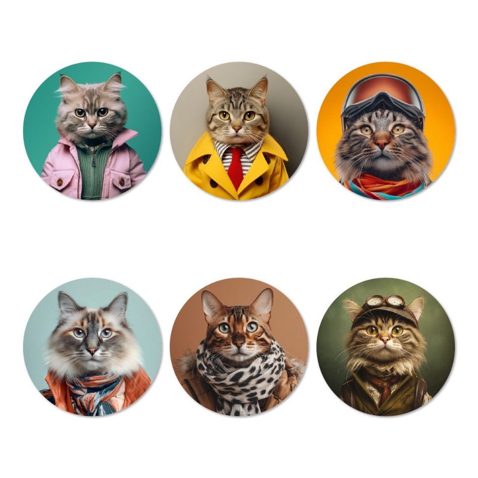 Dessous verre funny cats 2