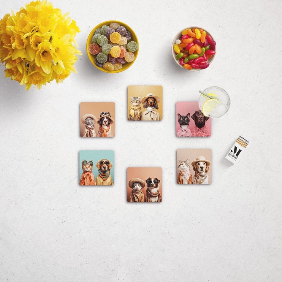 Dessous verre funny cats & dogs – Image 2