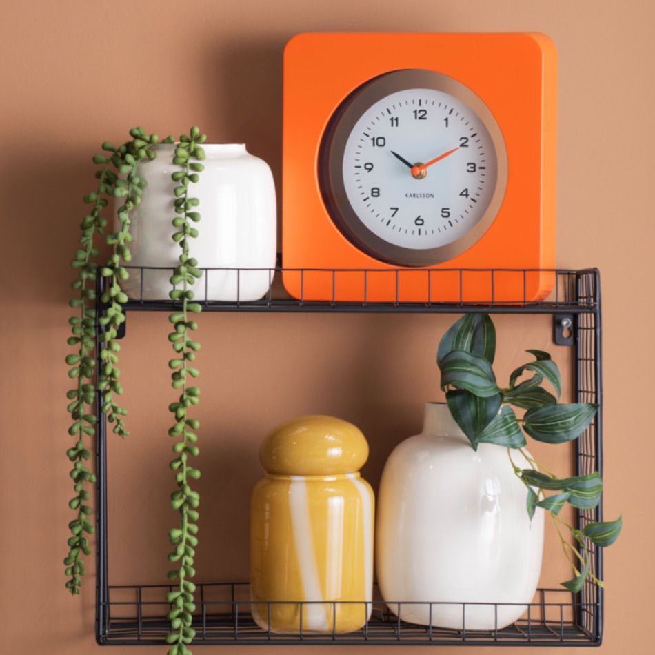 horloge carrée vint orange – Image 3