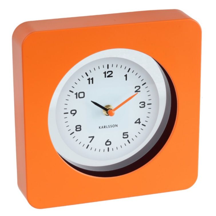 horloge carrée vint orange – Image 2
