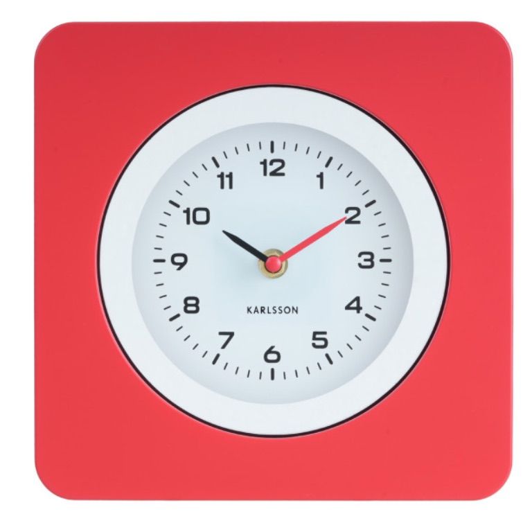 horloge carrée vint rouge