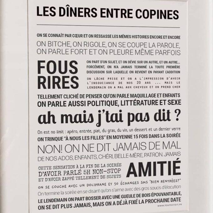 Affiche dîner entre copines