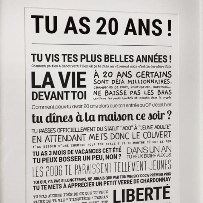 Affiche tu as 20 ans